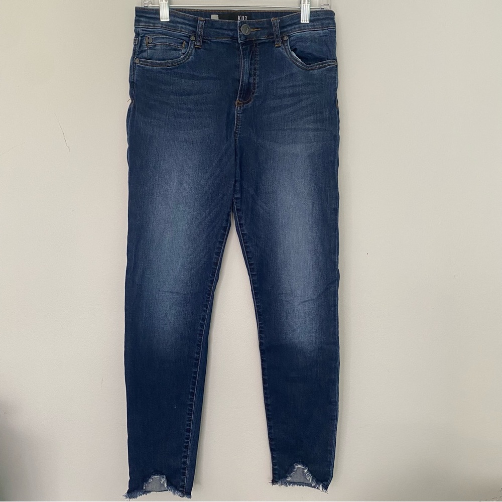 Kut From The Kloth Donna Skinny High Rise Denim Jeans Sz 8 Women's Frayed